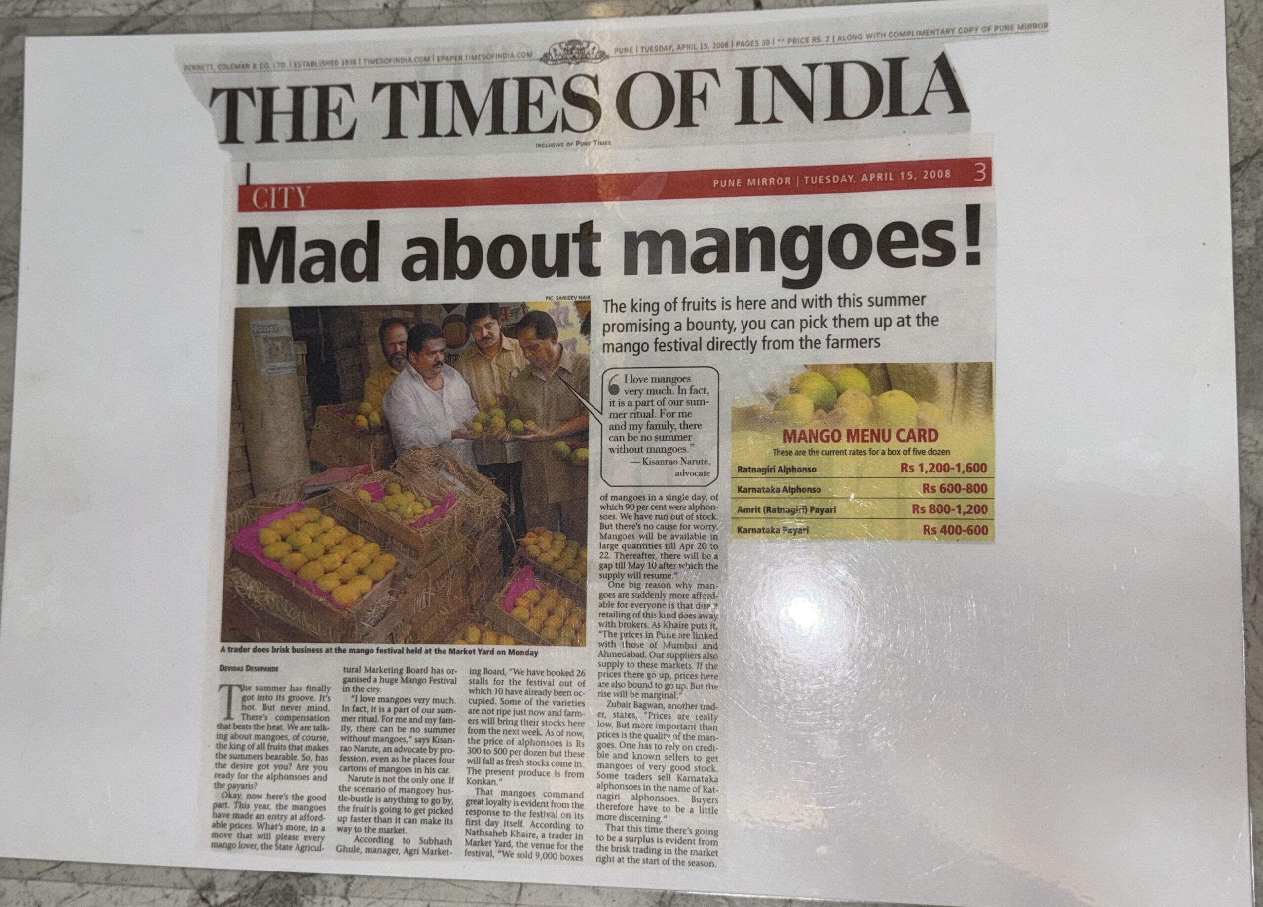 The Times of India 2008 Feature